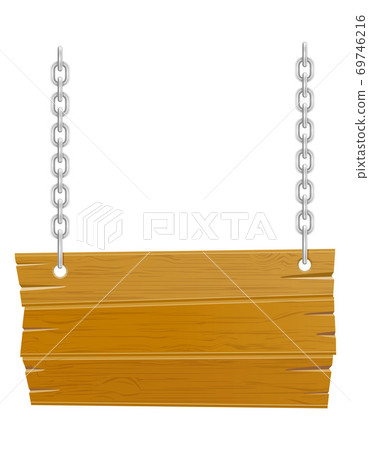 wooden old retro vintage board empty template for design vector illustration 69746216