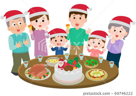 Illustration of a three-generation family... - Stock Illustration ...