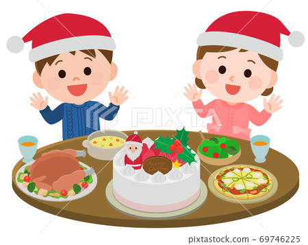 Illustration of a child having a Christmas party Illustration of a child having a Christmas party 69746225