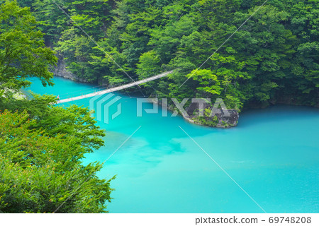 日本靜岡縣川根本町,勝田峽谷,夢想吊橋 日本靜岡縣川根本町,勝田峽谷,夢想吊橋 69748208