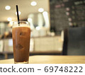 Enjoy iced coffee at the cafe 69748222