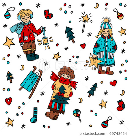 Vector illustration on a Christmas theme. 69748434