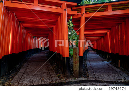 Scenery of Senbon Torii and Shogunai taken at Inari Shrine in Fushimi-ku, Kyoto City 69748674