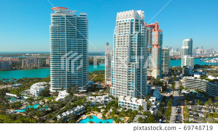 Drone view Of Miami Beach, aerial view Drone view Of Miami Beach, aerial view 69748719