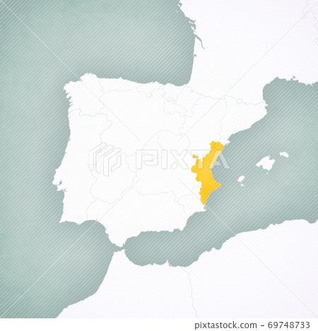 Map of Iberian Peninsula - Valencia 69748733