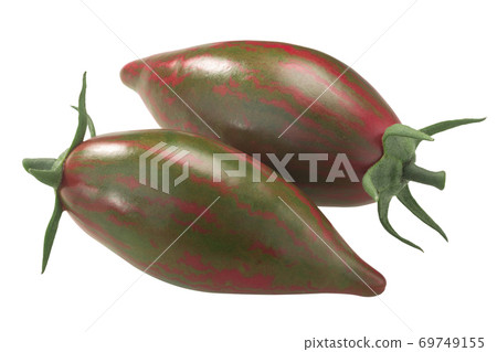 Purple Smaragd heirloom tomatoes,  isolated 69749155