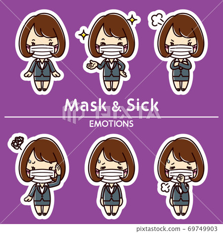 女性表情套裝/面膜/生病 69749903