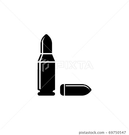 Ammunition Bullet Flat Vector Icon 69750547