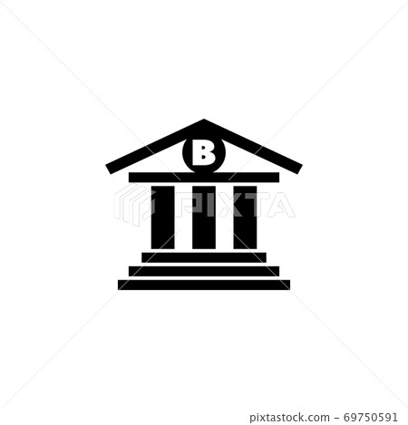 Bank Building Flat Vector Icon 69750591