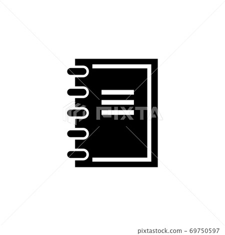 Notebook. Notepad Flat Vector Icon 69750597