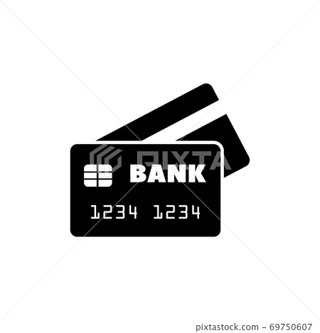 Bank Credit Card Flat Vector Icon Bank Credit Card Flat Vector Icon 69750607
