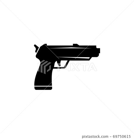 Pistol Gun Flat Vector Icon 69750615