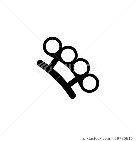 Brass Knuckles Flat Vector Icon 69750616