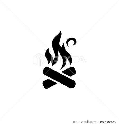 Bonfire Flat Vector Icon - Stock Illustration [69750629] - PIXTA