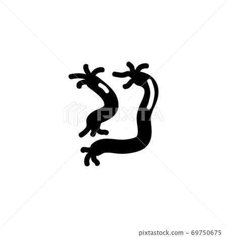 Worm Parasite Flat Vector Icon 69750675