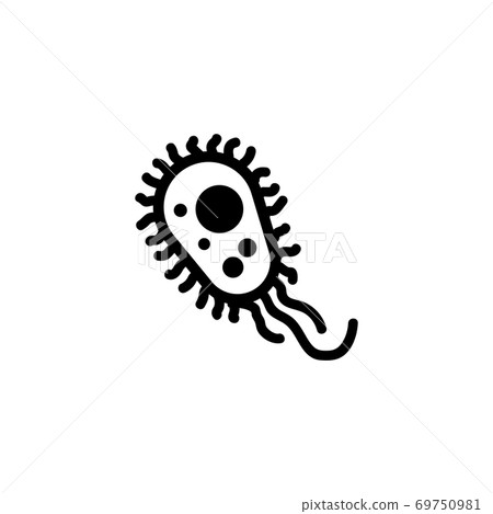Paramecium Caudatum Flat Vector Icon 69750981