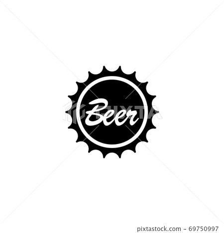 Beer Bottle Cap Flat Vector Icon Stock Illustration