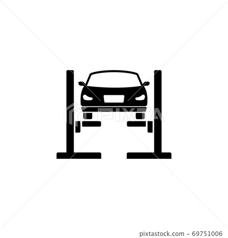 Car Lift. Filled Car Service Flat Vector Icon Car Lift. Filled Car Service Flat Vector Icon 69751006