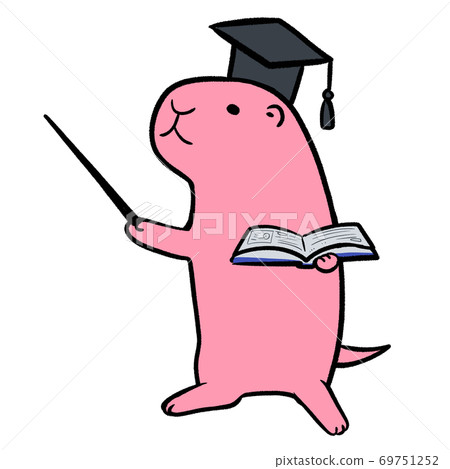 Illustration of Dr. Pinkmouth who teaches important matters, points, check items, etc. 69751252
