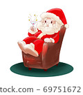 Santa Claus relaxing on the sofa 69751672