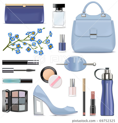 Vector Blue Female Accessories Vector Blue Female Accessories 69752325