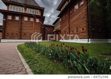 The Wooden palace in Kolomenskoye, Russia in spring 69752346