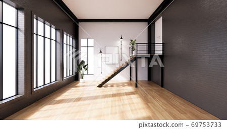 The interior ,Modern loft style living interior design. 3d rendering 69753733