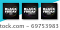 Black friday sale banner design with 3d fluid shape. 69753983