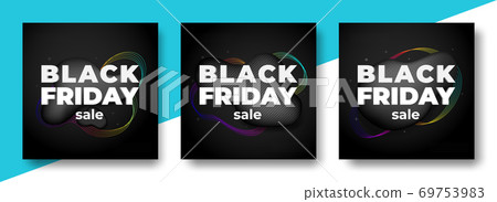 Black friday sale banner design with 3d fluid shape. Black friday sale banner design with 3d fluid shape. 69753983