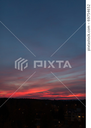 Red clouds sunset sky landscape 69754652
