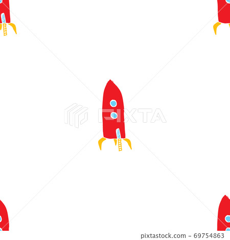 Rocket Seamless pattern. Cute Doodles space ships sketch. Hand drawn Cartoon Vector illustration Rocket Seamless pattern. Cute Doodles space ships sketch. Hand drawn Cartoon Vector illustration 69754863