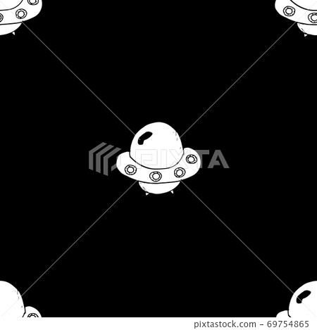 Ufo and aliens Seamless pattern. Cute Doodles space ships sketch. Hand drawn Cartoon Vector illustration Ufo and aliens Seamless pattern. Cute Doodles space ships sketch. Hand drawn Cartoon Vector illustration 69754865