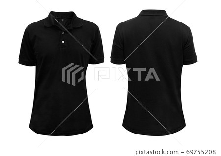 Isolated blank black polo t-shirt 69755208
