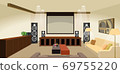 Living room with home theater 69755220