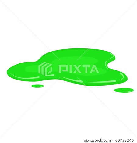 Puddle green slime, liquid toxic mold, vector, cartoon style, isolated, illustration, on a white background 69755240