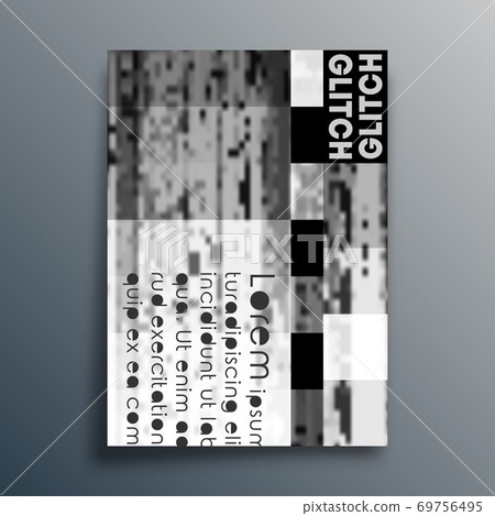Glitch texture template for the banner, flyer, poster, cover brochure or other advertising products. Vector illustration Glitch texture template for the banner, flyer, poster, cover brochure or other advertising products. Vector illustration 69756495