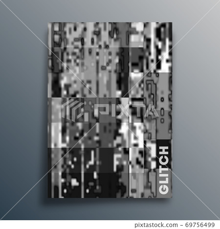 Glitch texture template for the banner, flyer, poster, cover brochure or other advertising products. Vector illustration Glitch texture template for the banner, flyer, poster, cover brochure or other advertising products. Vector illustration 69756499