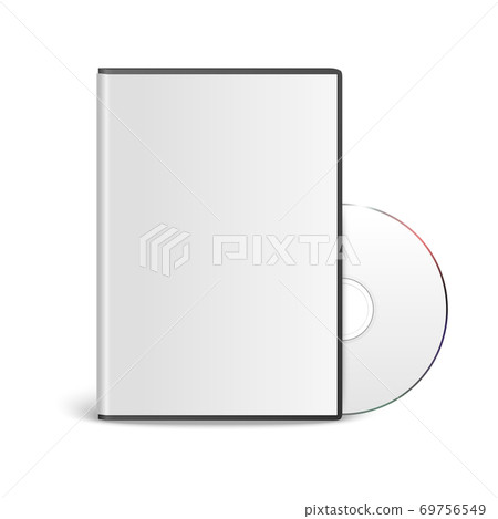 Vector 3d Realistic Cd Dvd With Cover Box Set Stock Illustration