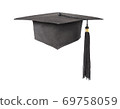 Graduation hat on a white background 69758059