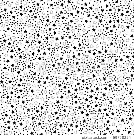 Seamless pattern with black stars on a white... - Stock Illustration ...