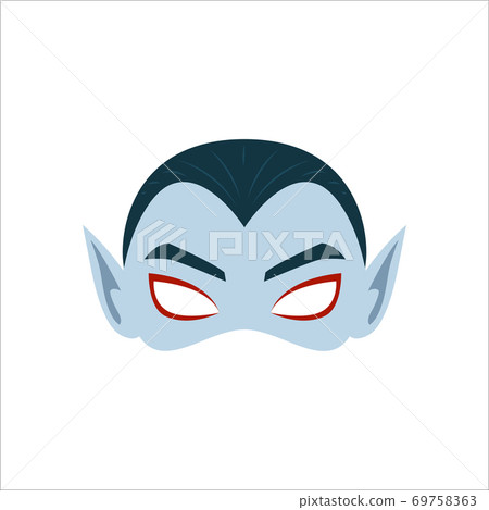 The Grey Vampire Mask. Isolated Vector Illustration The Grey Vampire Mask. Isolated Vector Illustration 69758363
