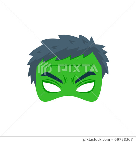 The Green Mad Mask. Isolated Vector Illustration The Green Mad Mask. Isolated Vector Illustration 69758367