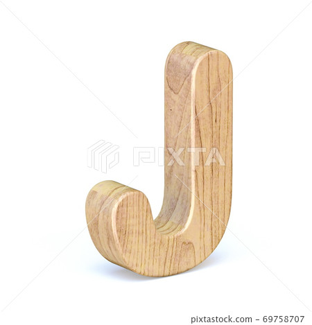 Rounded wooden font Letter J 3D - Stock Illustration [69758707] - PIXTA