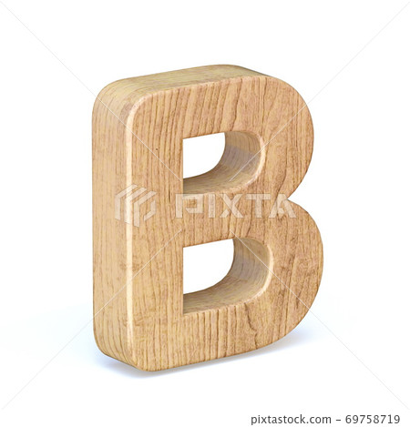 Rounded wooden font Letter B 3D 69758719