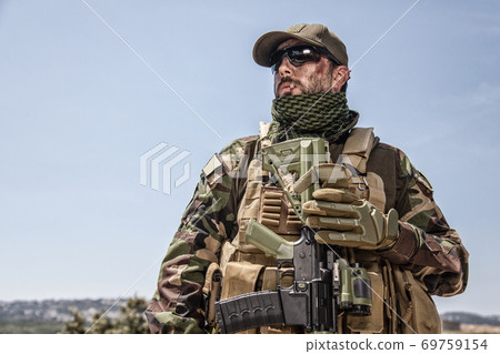 Army soldier, professional mercenary portrait 69759154