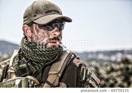 Army soldier, professional mercenary portrait 69759155