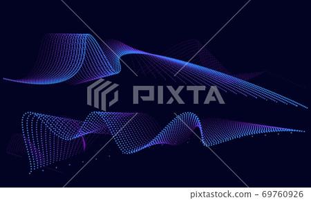 Abstract neon lines of techno elements from dots or points. 69760926