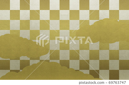 Golden checkered pattern, golden check pattern, clouds, Qinghai wave 69763747