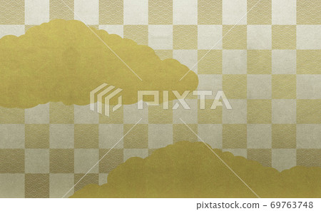 Golden checkered pattern, golden check pattern, clouds, Qinghai wave 69763748