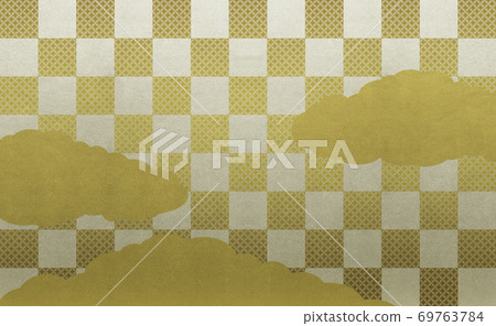 Golden checkered pattern, golden check pattern, cloud cloisonne 69763784